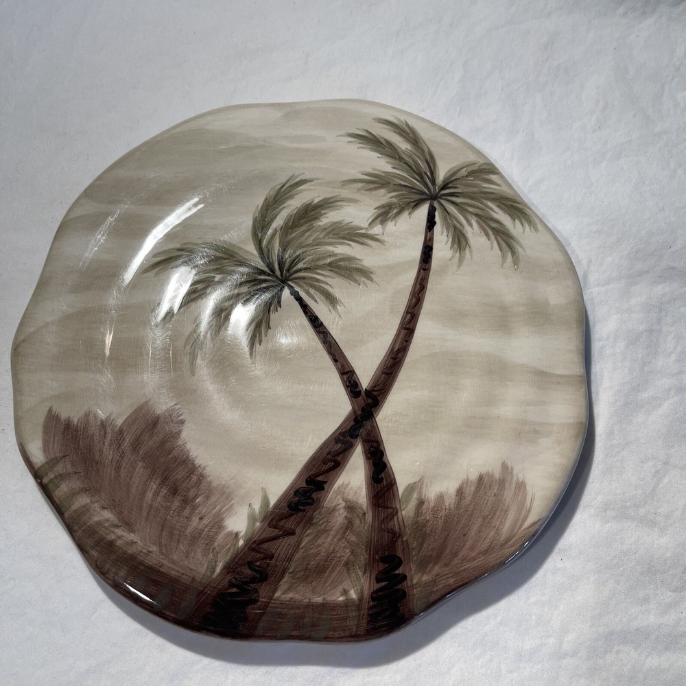 Tabletops Gallery Bahamas Palm Trees Trivet 8" in Excellent Condition